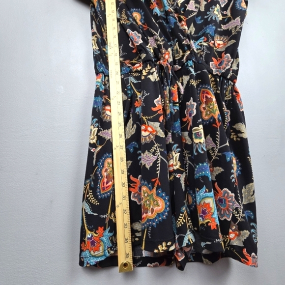 KAILEIGH Floral Romper Shorts Multicolor Black Womens Size XL Travel Comfy Soft - Picture 13 of 13